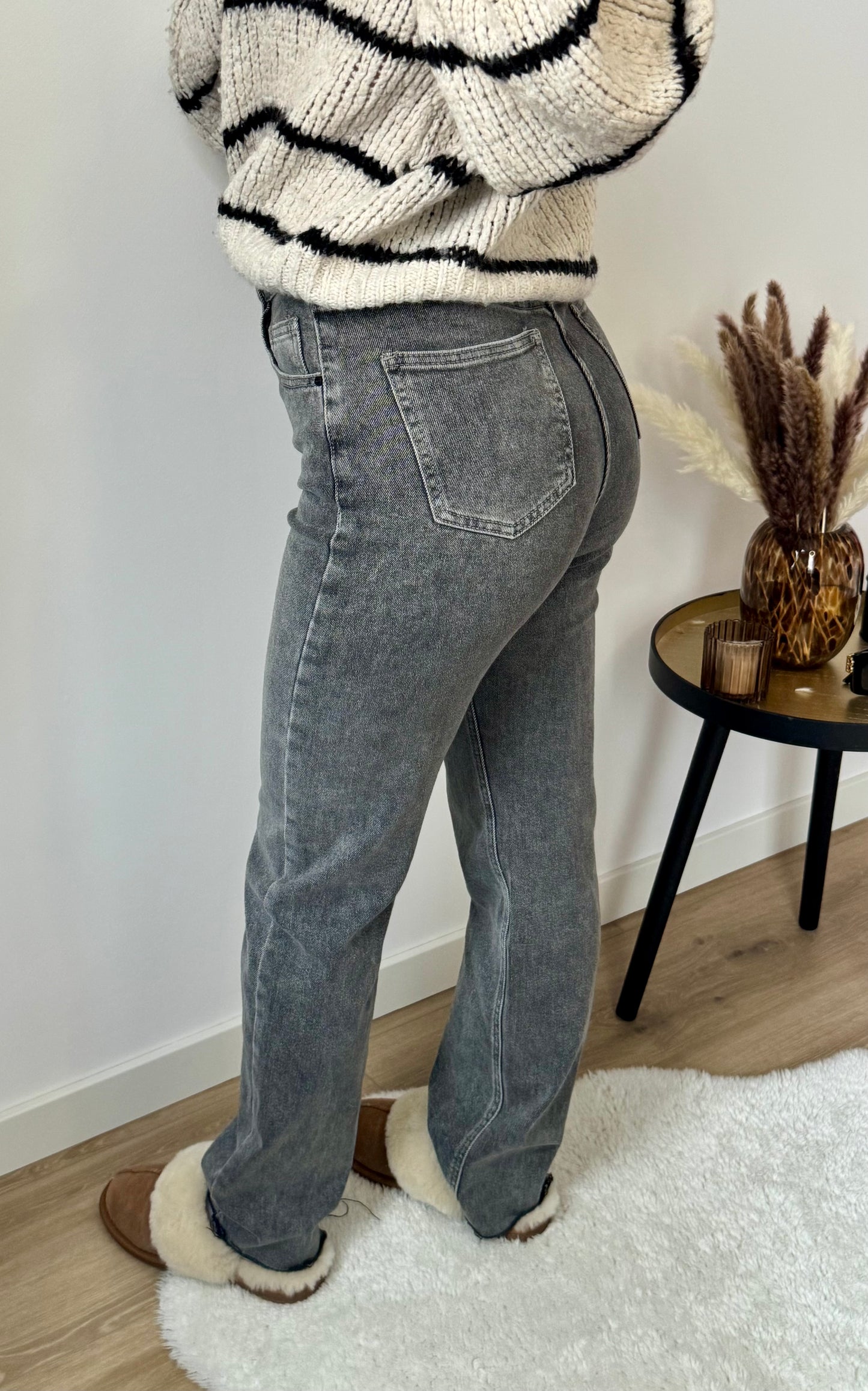 High waist Jeans Grey