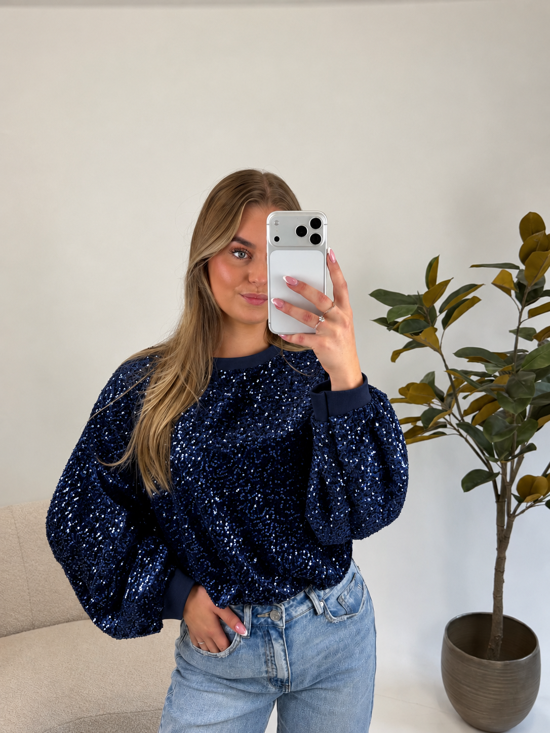 Shiny Sweater - Navy