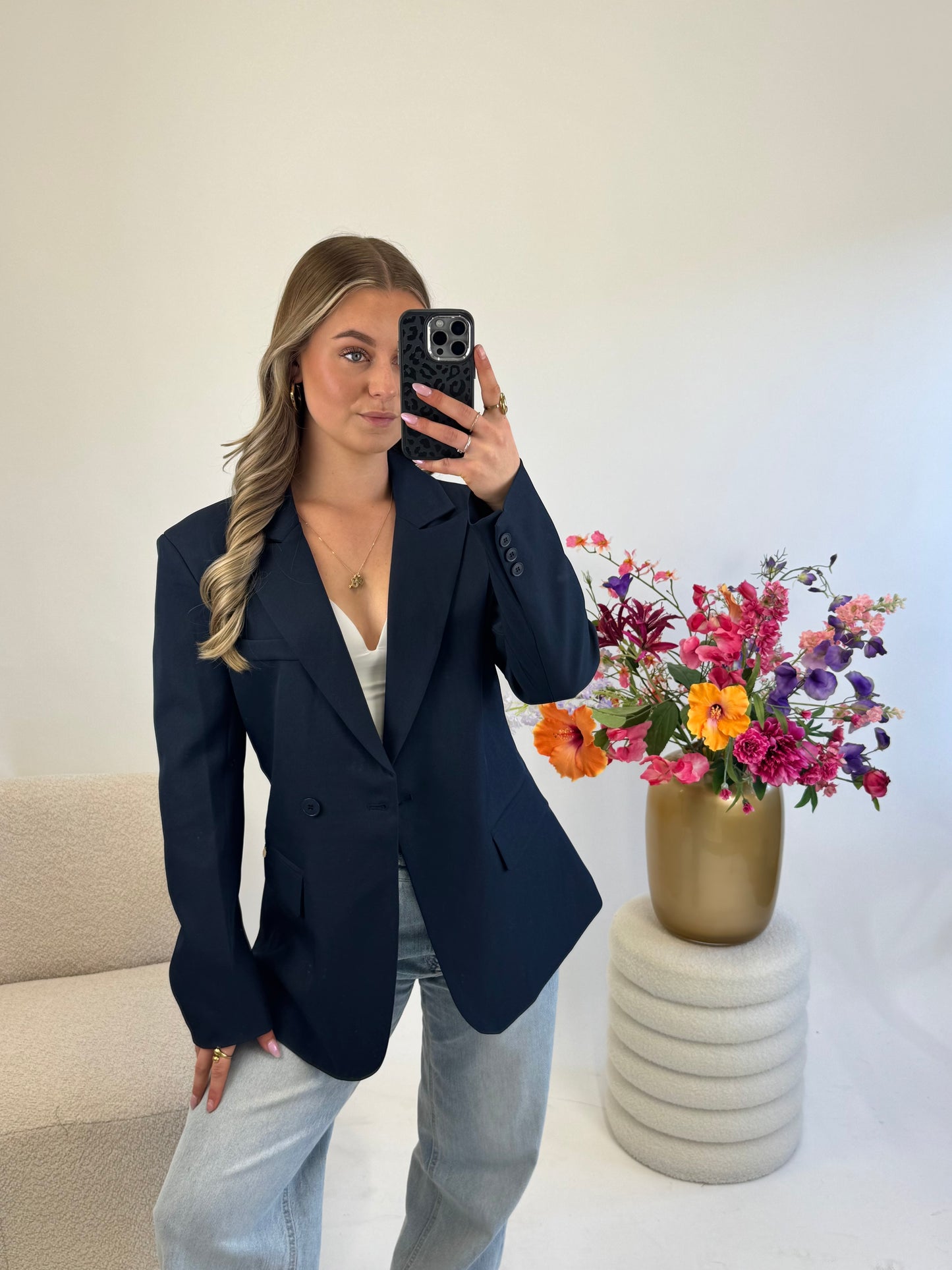 Ambika Fitted Blazer Navy