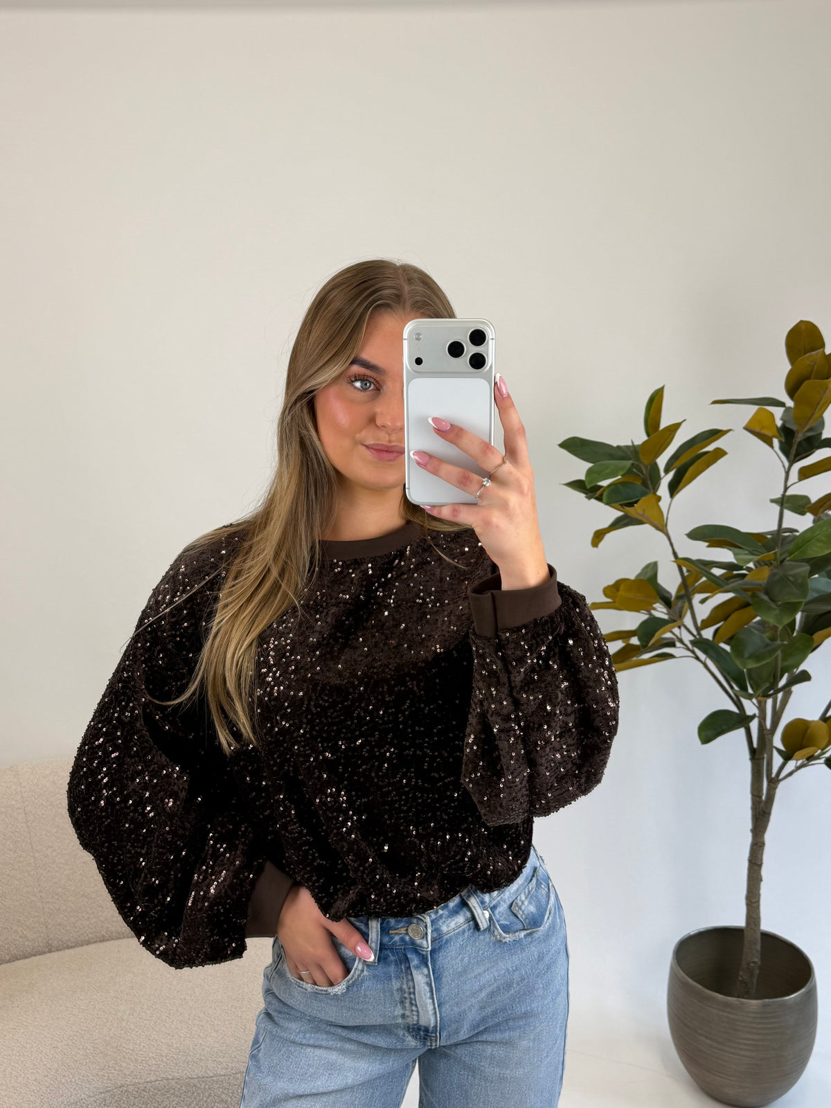 Shiny Sweater – Brown