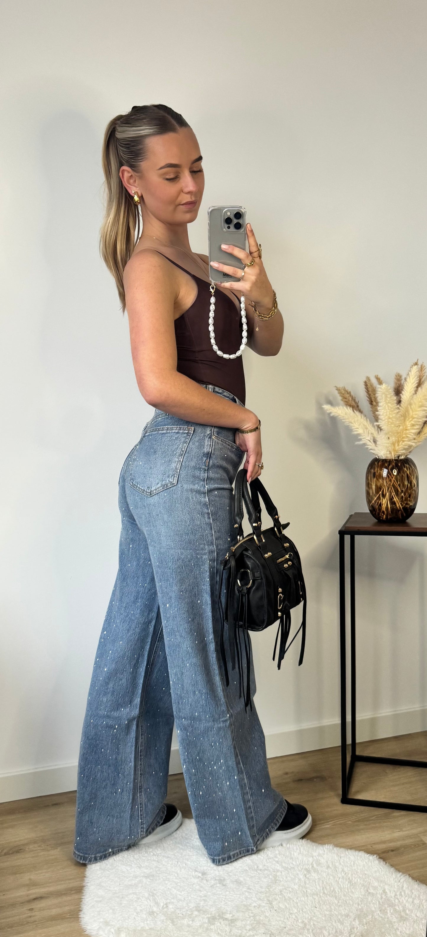 Glitter Wide Leg Jeans