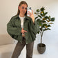 Noé Suède Jacket – Olive