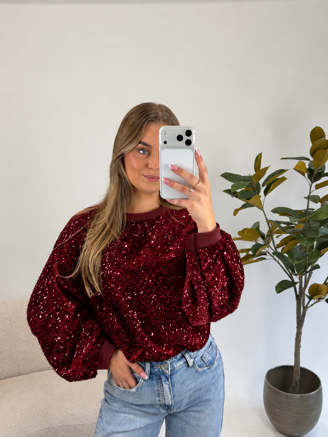 Shiny Sweater - Bordeaux