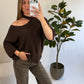 Elin Cut-Out Knit – Chocolate