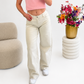 Jacky Balloon Jeans Crème - Mid Waisted