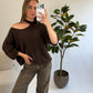 Elin Cut-Out Knit – Chocolate