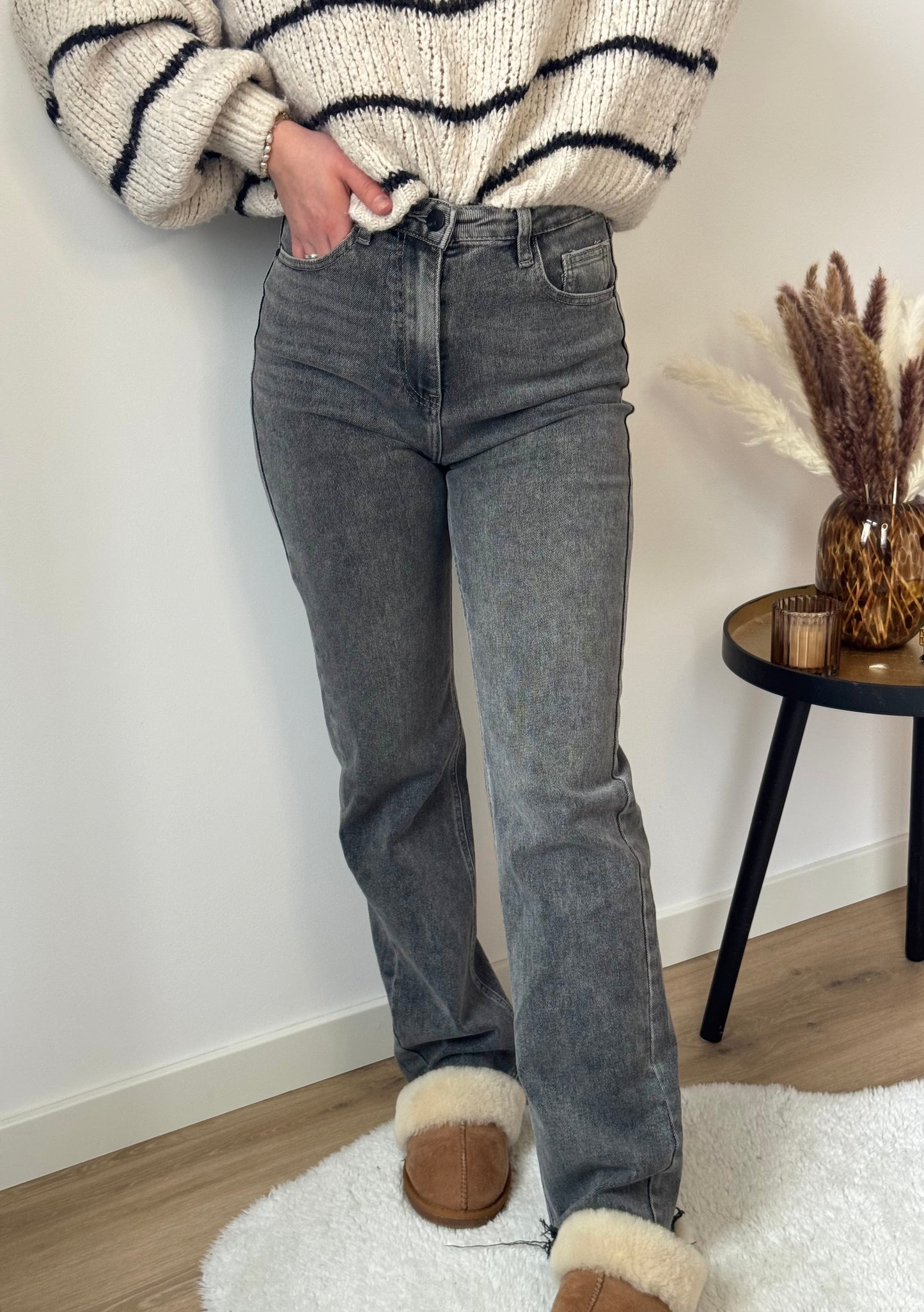 High waist Jeans Grey