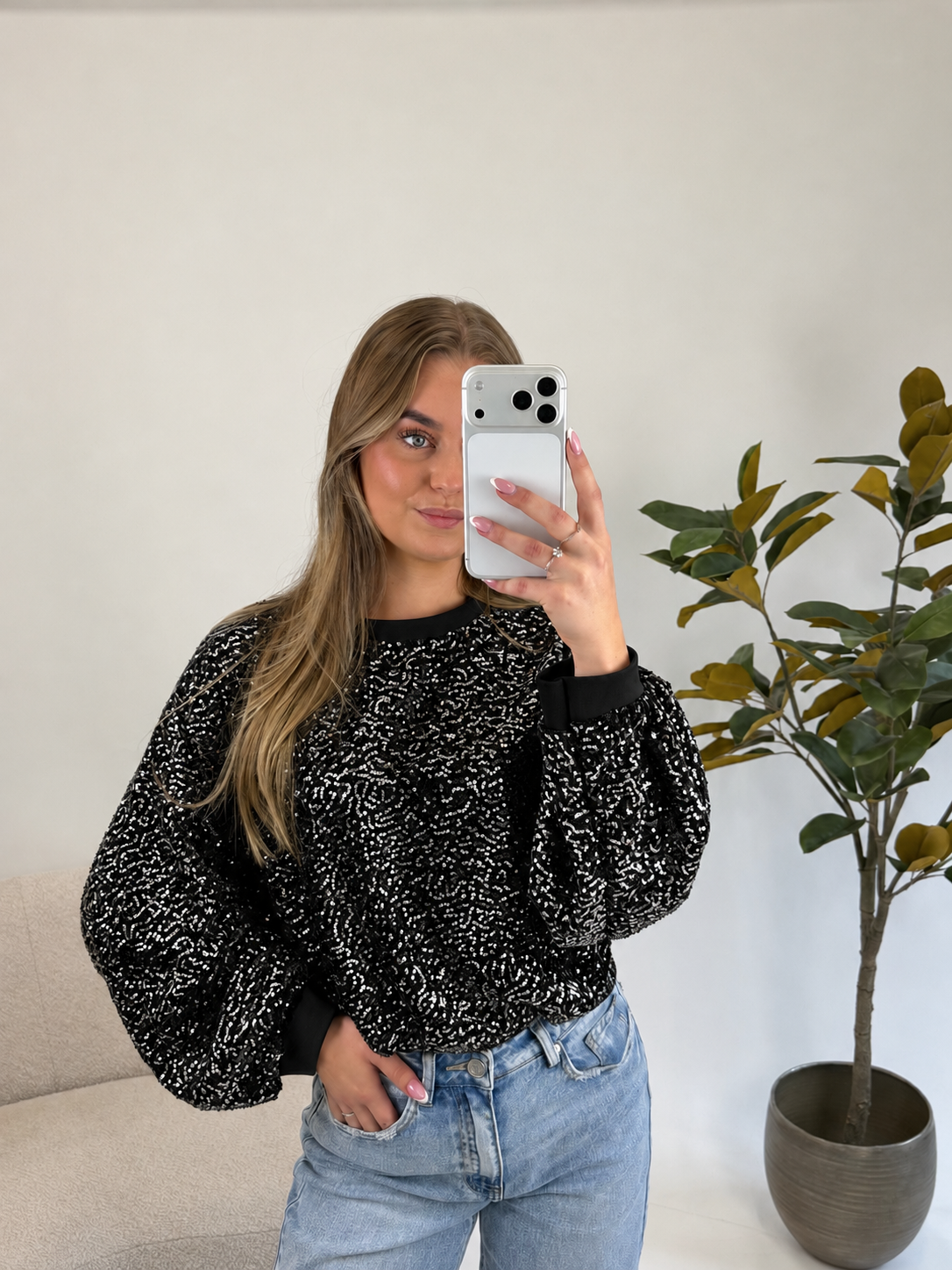 Shiny Sweater - Black/Silver
