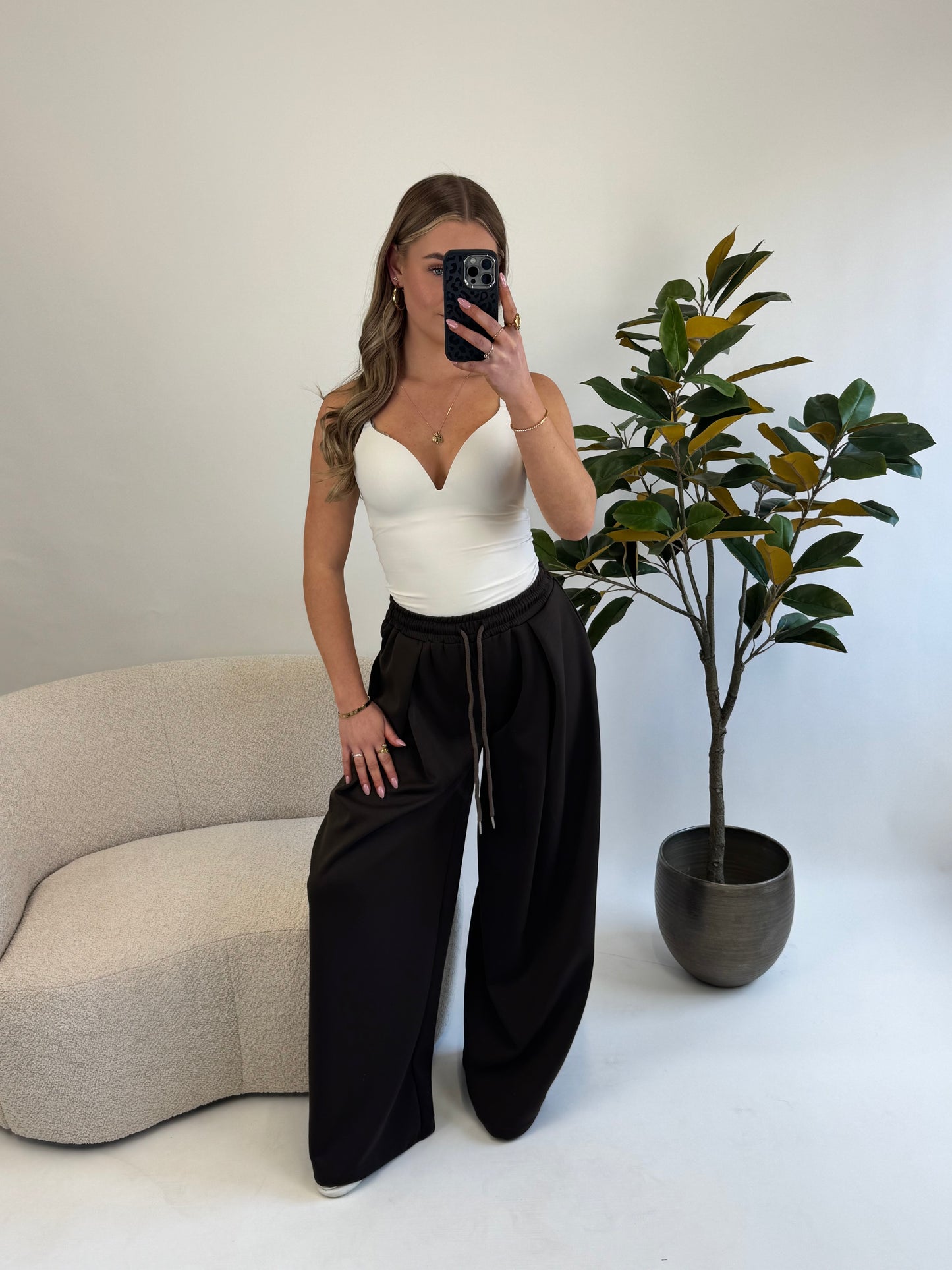 Wide Leg Jogger Brown