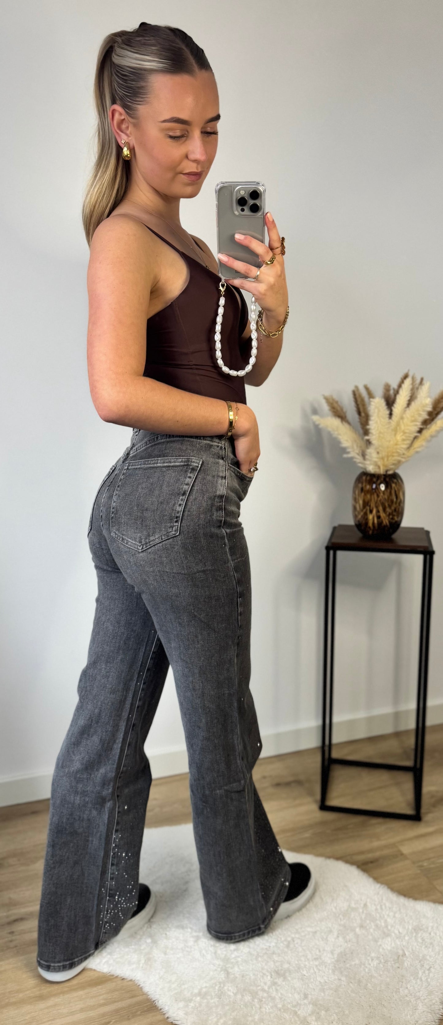 Glitter Straight Leg Jeans