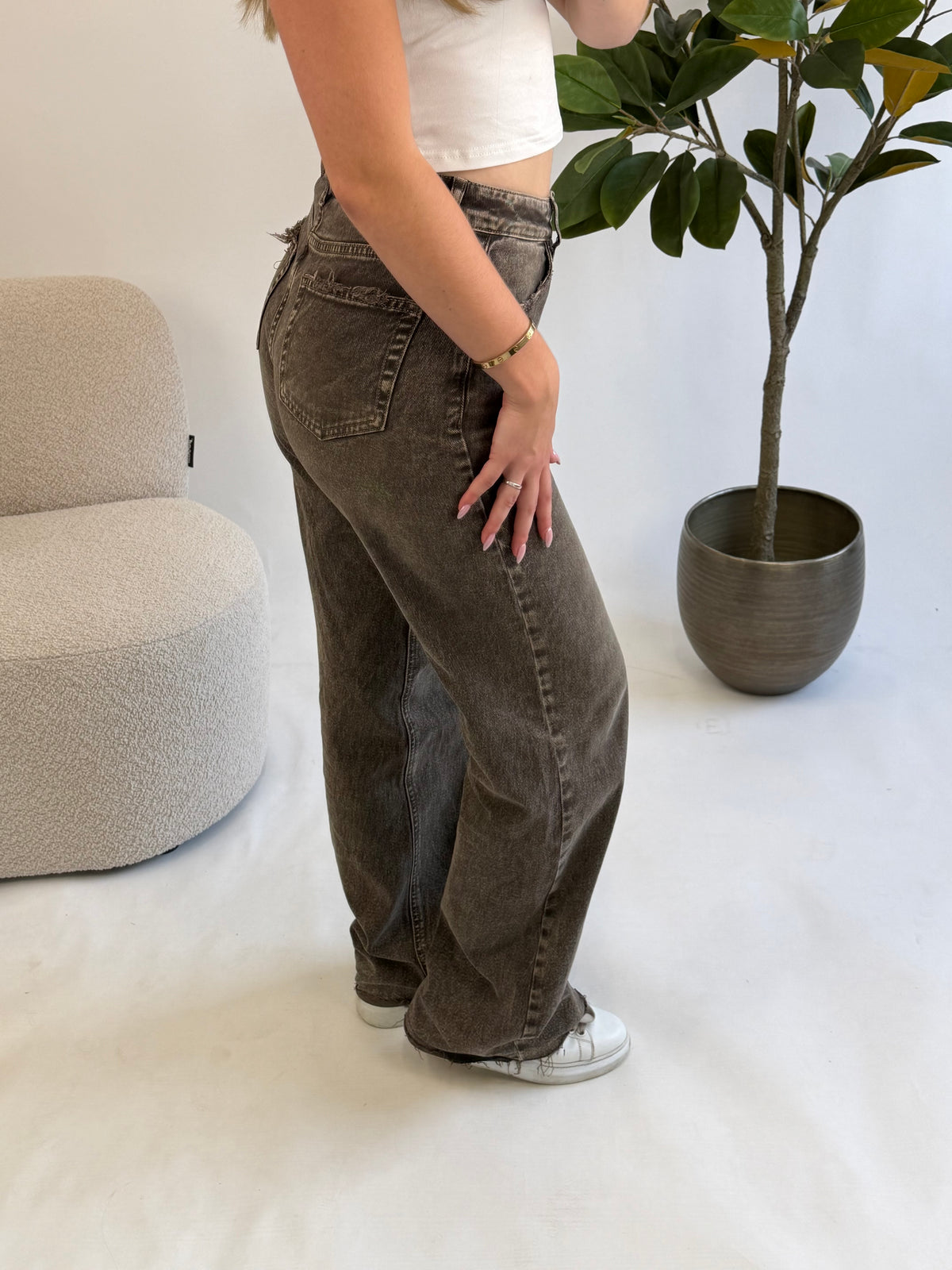 Miley Washed Jeans – Brown