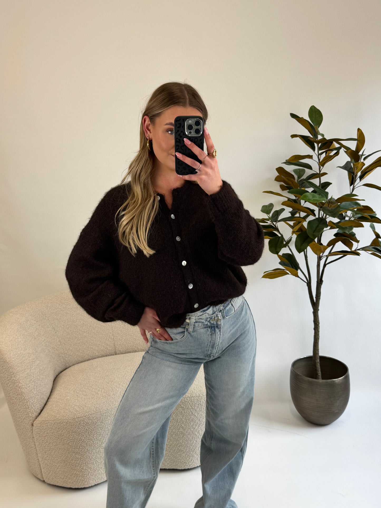 Knitted Cardigan Brown