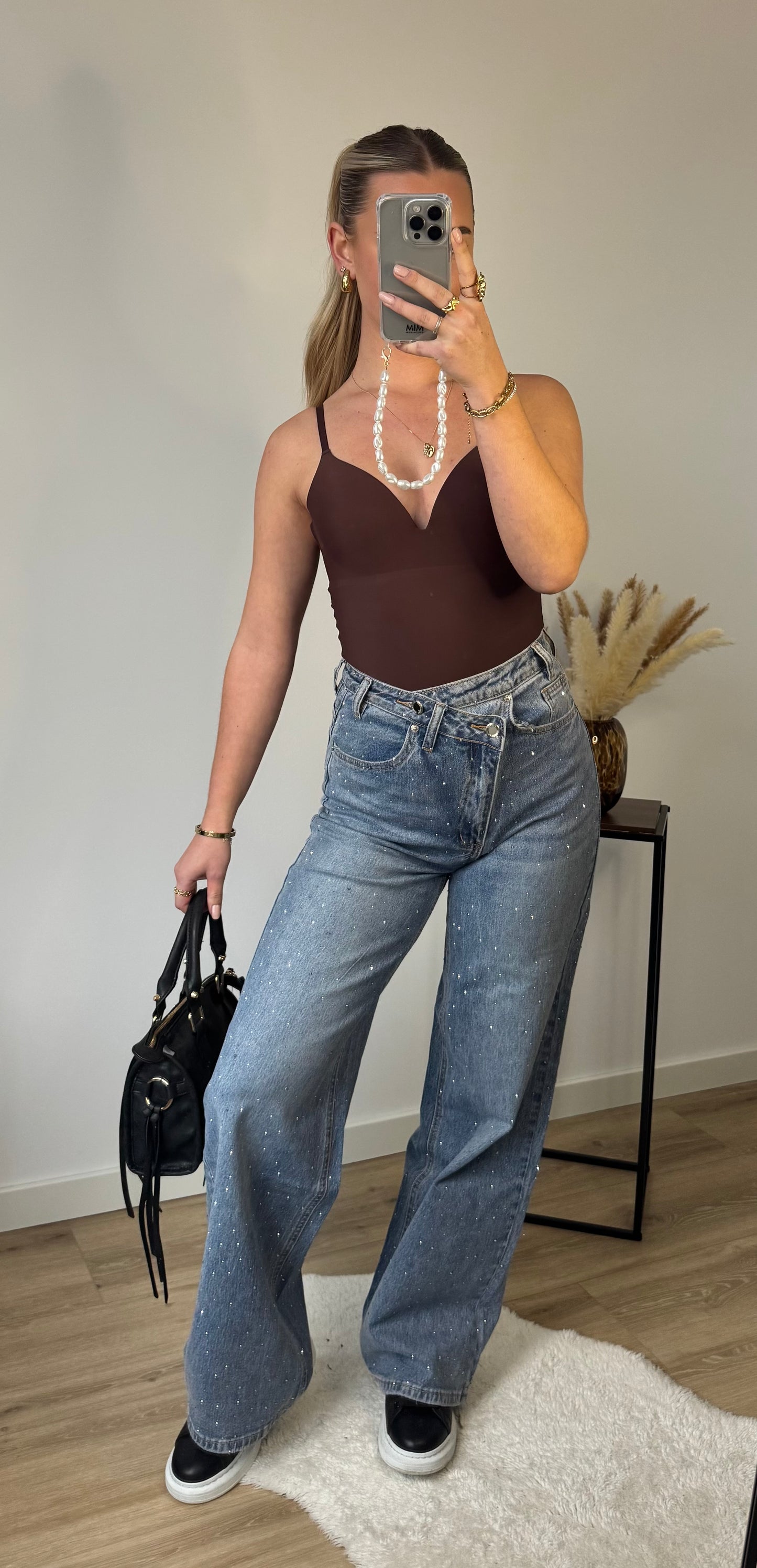 Glitter Wide Leg Jeans