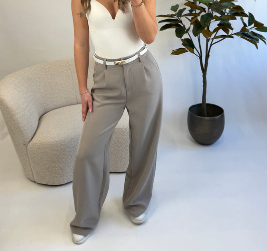White Leather Belt