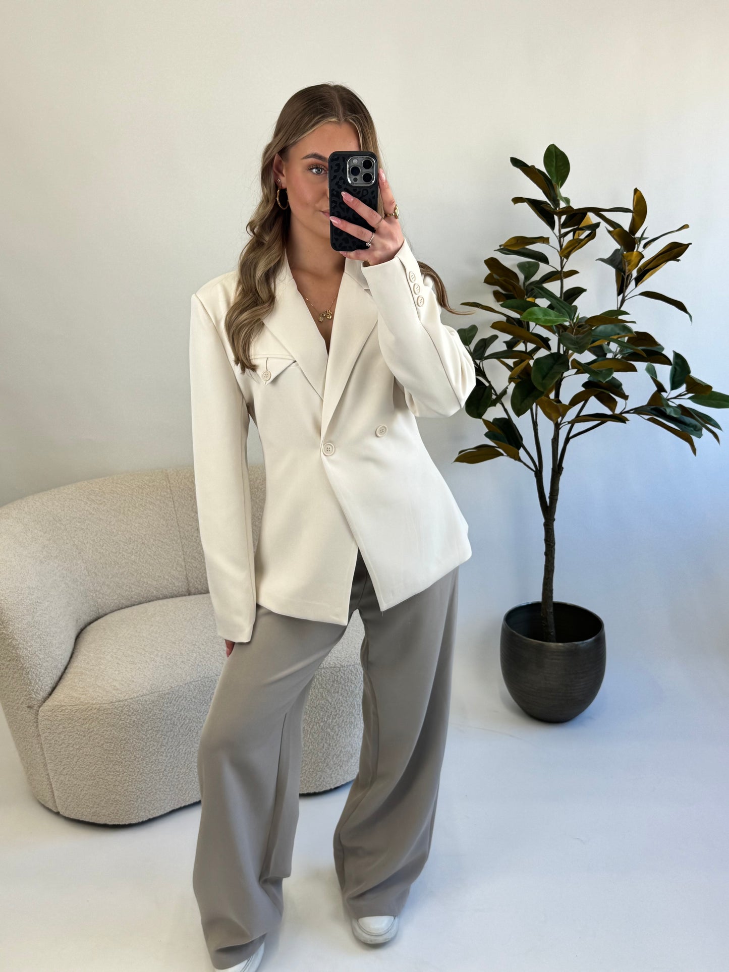Fitted Blazer Crème