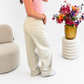 Jacky Balloon Jeans Crème - Mid Waisted