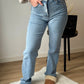 High waist straight leg jeans