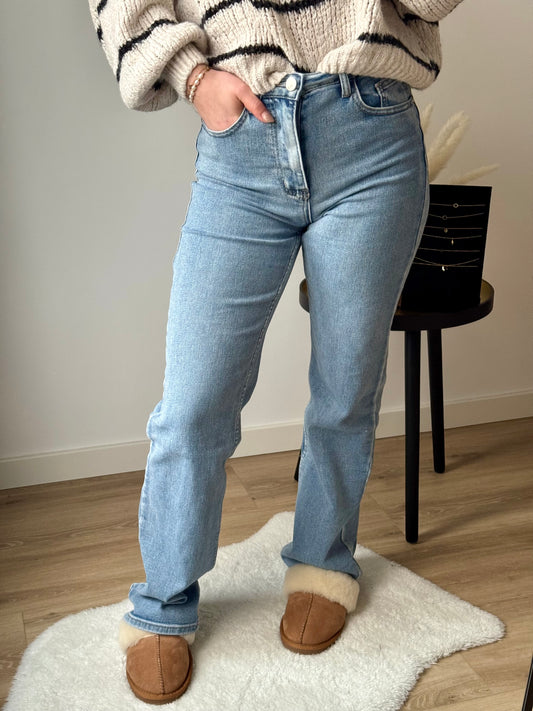 High waist straight leg jeans