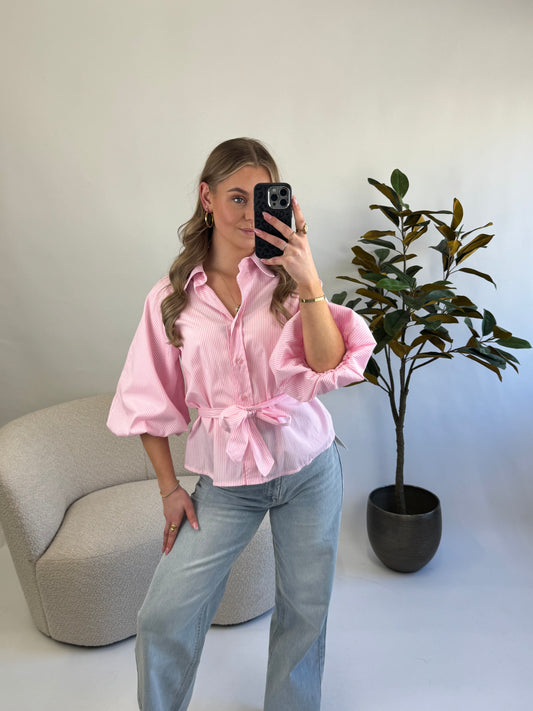 Striped Blouse Pink