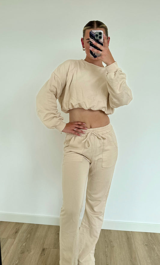 Just Relax Cropped Sweater Sand