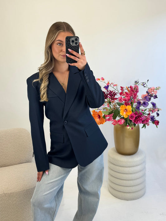 Ambika Fitted Blazer Navy