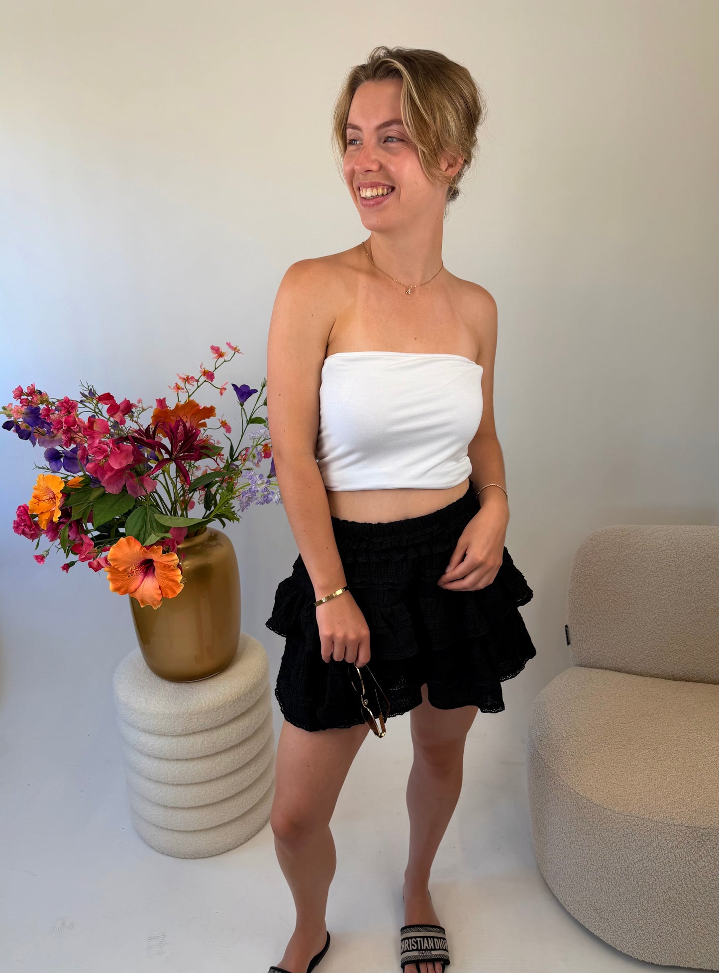 Ruffle Skort Black