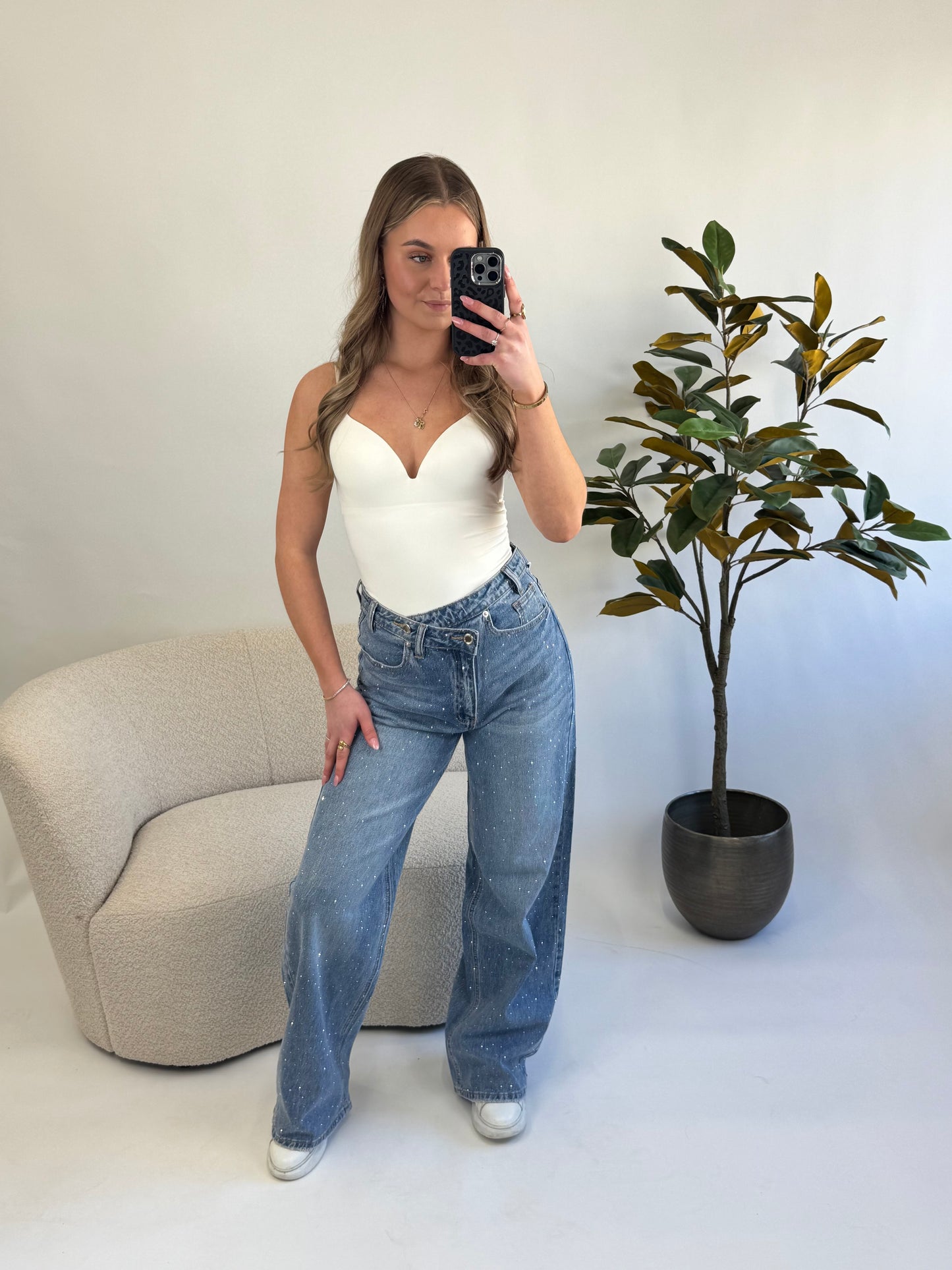 Glitter Wide Leg Jeans