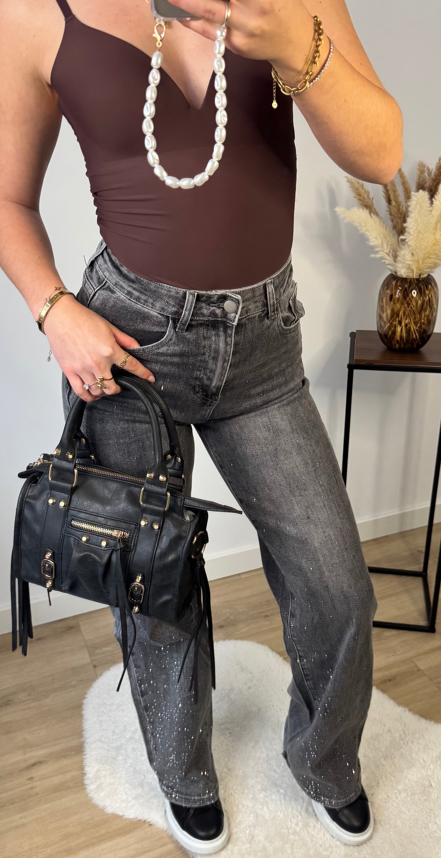 Glitter Straight Leg Jeans