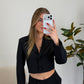 Aleah Cropped Blazer - Black